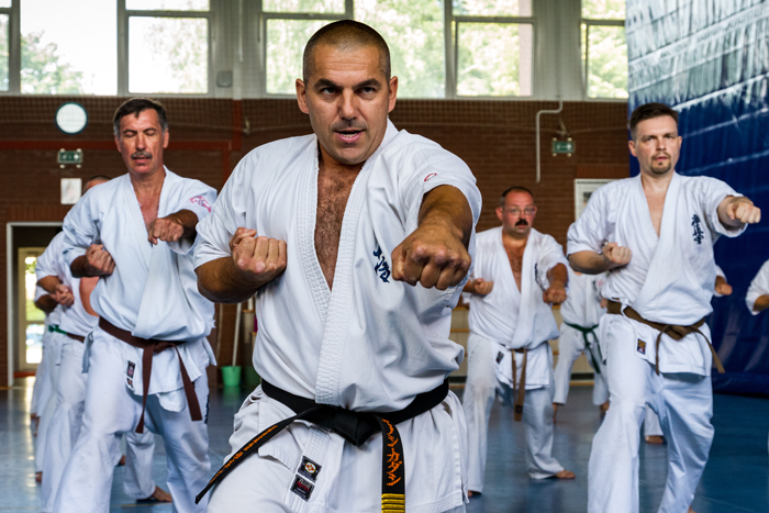 Kyokushin Karate students training