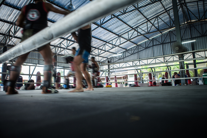 Ringside view from a Muay Thai training camp