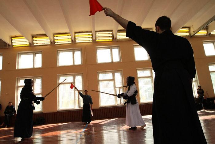 Kendo competition taking place