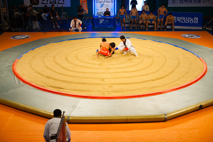 This is a photo of a Ssireum tournament taking place