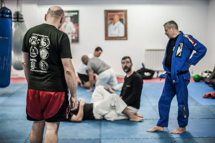 Training at a Brazilian jiu-jitsu academy