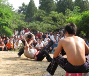 Shuai Jiao Chinese wrestling match taking place