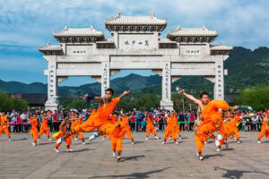 Shaolin Kung Fu students at the Shaolin temple in China
