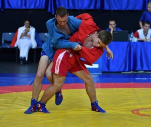 Two competitors in a Sambo competition