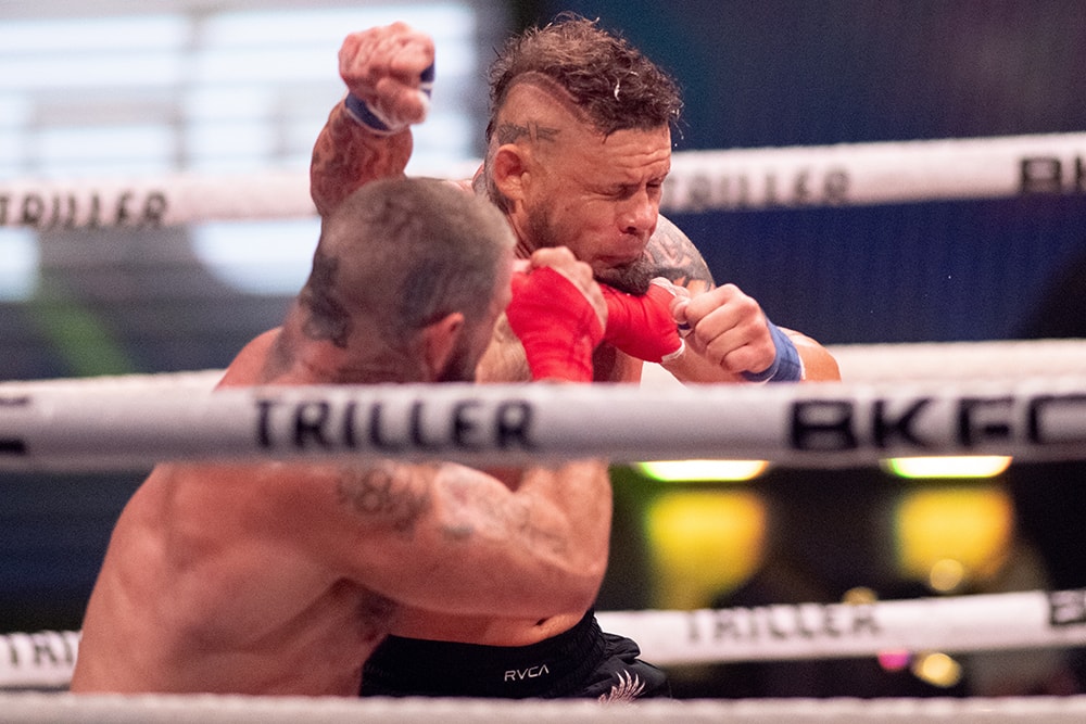 Bare Knuckle Boxing fight taking place with two fighters in the ring